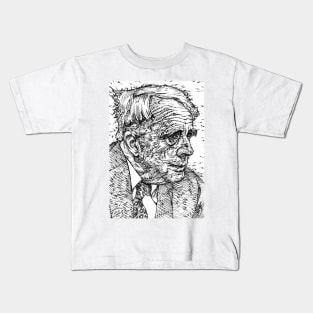 ROBERT FROST ink portrait 1 Kids T-Shirt